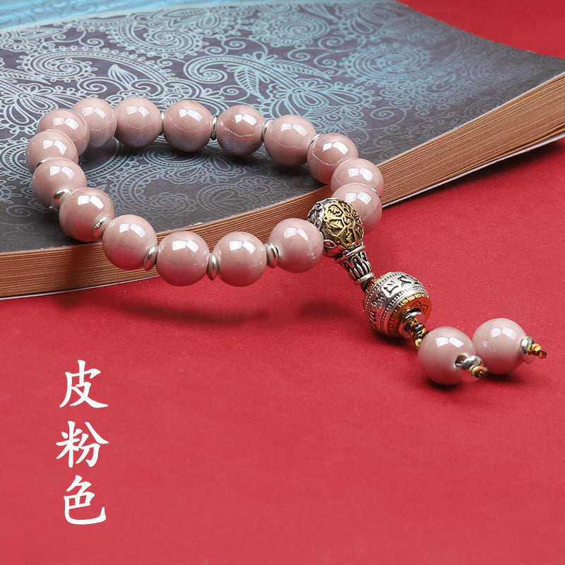 Fragrant Gray Porcelain Bracelet Boutique Men's and Women's Ceramic Bracelet Classic Duobao Macaron Fragrant Gray Colored Glaze Bracelet Get Goods