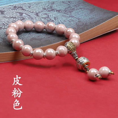 Fragrant Gray Porcelain Bracelet Boutique Men's and Women's Ceramic Bracelet Classic Duobao Macaron Fragrant Gray Colored Glaze Bracelet Get Goods