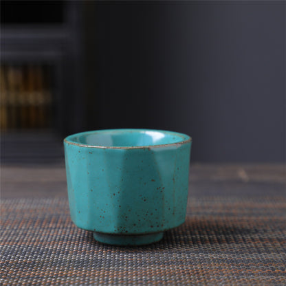 Coarse Pottery Tea Cup Creative Tea Cup Japanese Style Tea Cup Cross-Border Supply Retro Ceramic Master Cup Kung Fu Small Tea Bowl