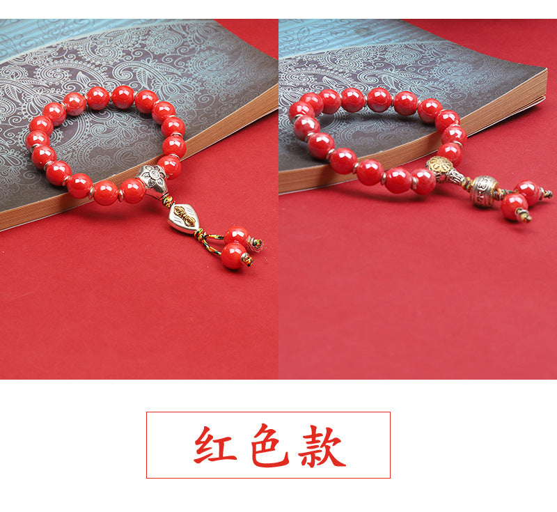 Fragrant Gray Porcelain Bracelet Boutique Men's and Women's Ceramic Bracelet Classic Duobao Macaron Fragrant Gray Colored Glaze Bracelet Get Goods