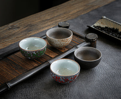 Coarse Pottery Tea Cup Creative Tea Cup Japanese Style Tea Cup Cross-Border Supply Retro Ceramic Master Cup Kung Fu Small Tea Bowl