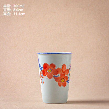 300ml Exquisite Chinese Style Cola Cup Jingdezhen High Temperature Underglaze Hand-painted Simple Household Water Cup Tableware