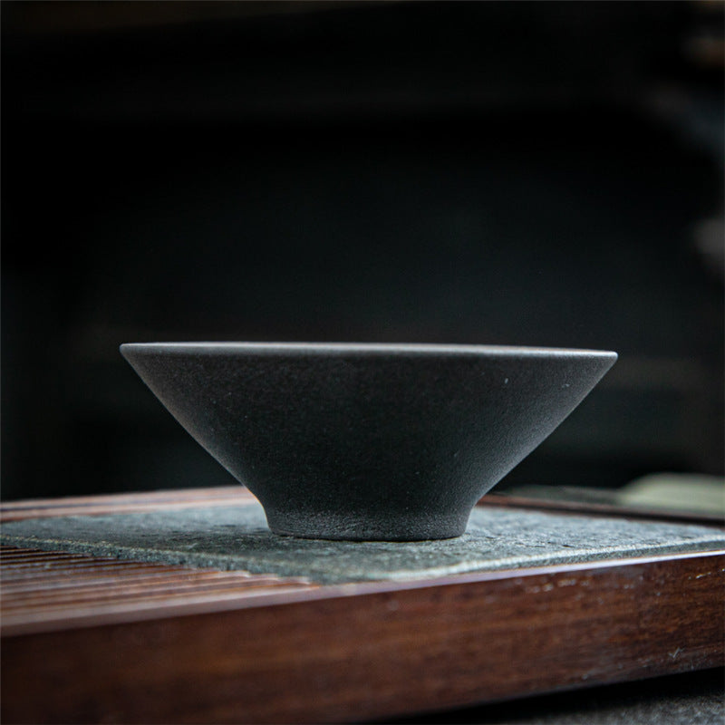 Coarse Pottery Tea Cup Creative Tea Cup Japanese Style Tea Cup Cross-Border Supply Retro Ceramic Master Cup Kung Fu Small Tea Bowl