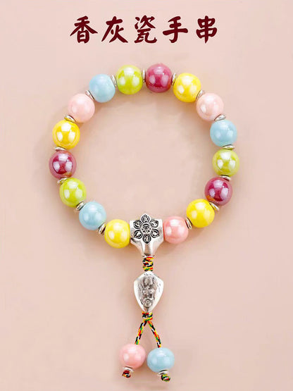Fragrant Gray Porcelain Bracelet Boutique Men's and Women's Ceramic Bracelet Classic Duobao Macaron Fragrant Gray Colored Glaze Bracelet Get Goods