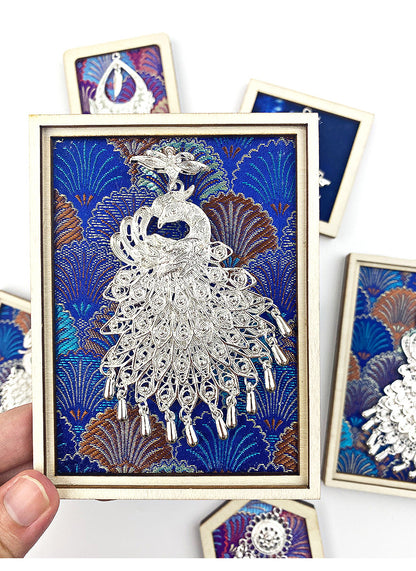 Guizhou Miao Ethnic Cultural Creative Refrigerator Magnet Dai Embroidery Cloth Large and Small Frame Three-Dimensional Phoenix Looking Back Guizhou Tourist Souvenir