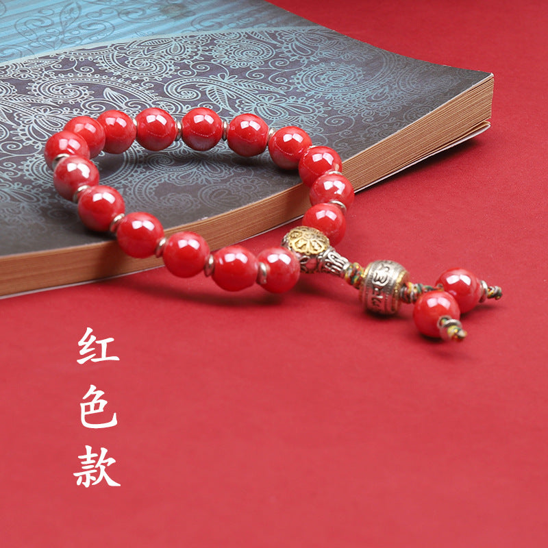 Fragrant Gray Porcelain Bracelet Boutique Men's and Women's Ceramic Bracelet Classic Duobao Macaron Fragrant Gray Colored Glaze Bracelet Get Goods