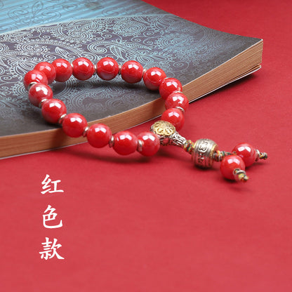 Fragrant Gray Porcelain Bracelet Boutique Men's and Women's Ceramic Bracelet Classic Duobao Macaron Fragrant Gray Colored Glaze Bracelet Get Goods