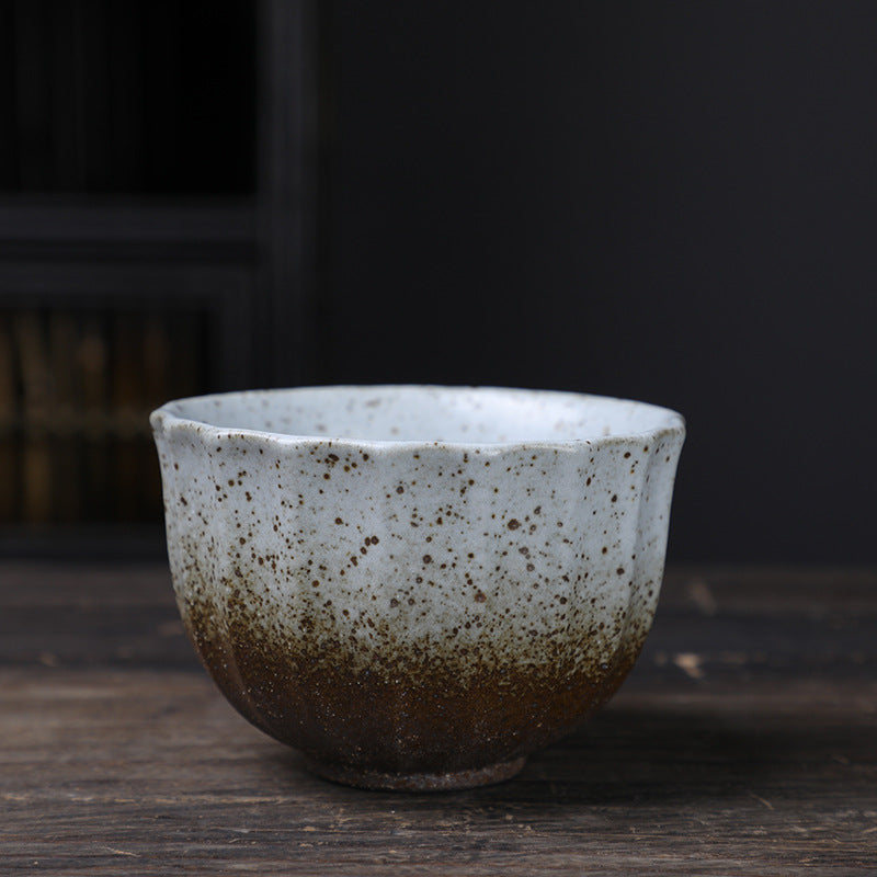 Coarse Pottery Tea Cup Creative Tea Cup Japanese Style Tea Cup Cross-Border Supply Retro Ceramic Master Cup Kung Fu Small Tea Bowl
