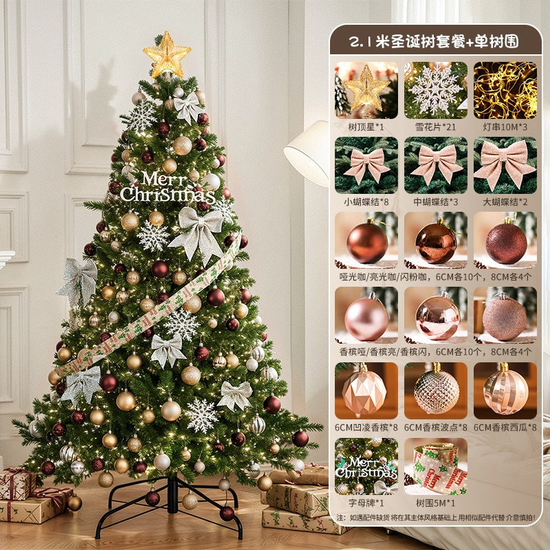2025New Christmas Tree Dense Home Large Package High-End Christmas Decoration Mall Scene Setup