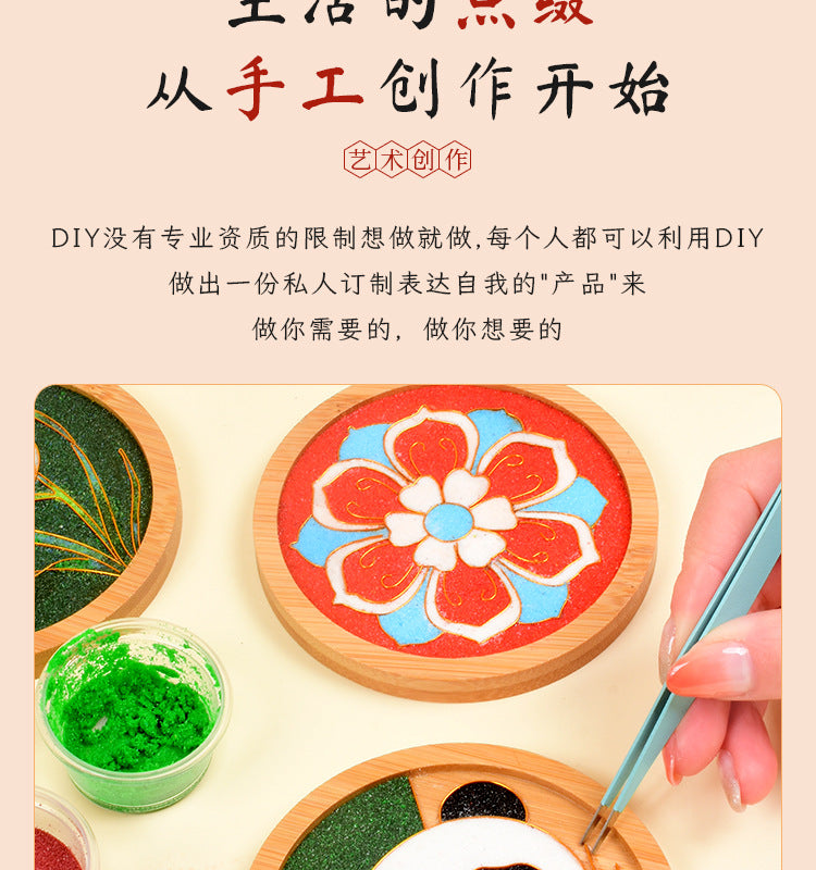 Cloisonné Enamel diy Material Kit Cloisonné Coaster Chinese Style Handmade Team Building Warm-Up Activity Manufacturer Wholesale