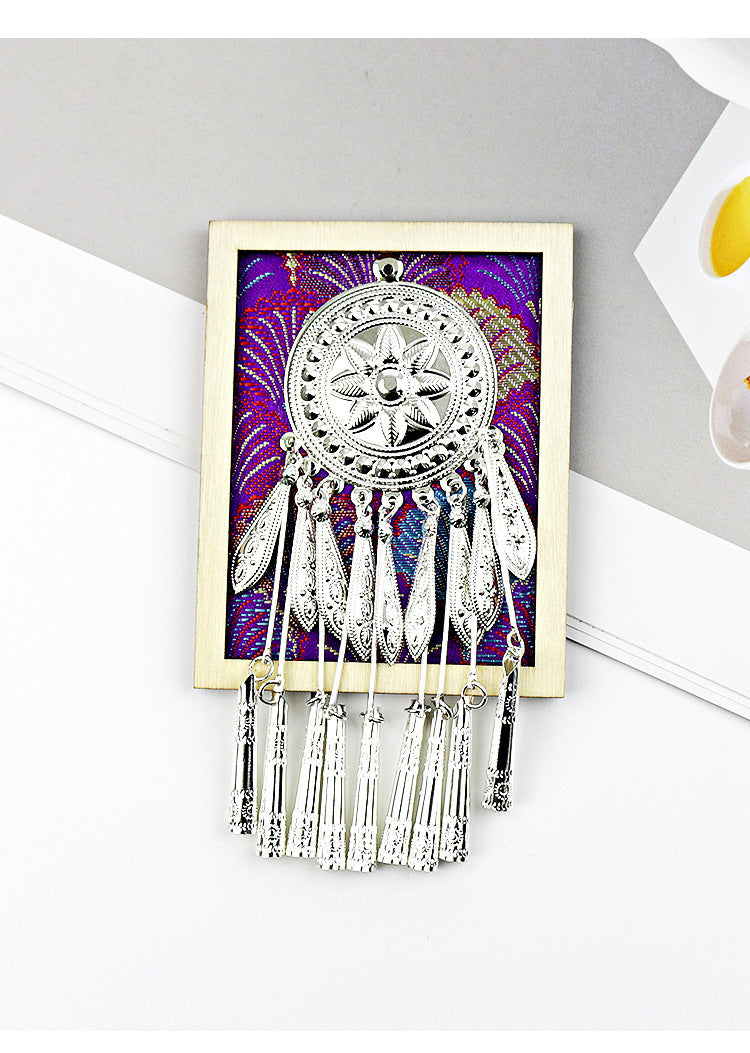 Guizhou Miao Ethnic Cultural Creative Refrigerator Magnet Dai Embroidery Cloth Large and Small Frame Three-Dimensional Phoenix Looking Back Guizhou Tourist Souvenir