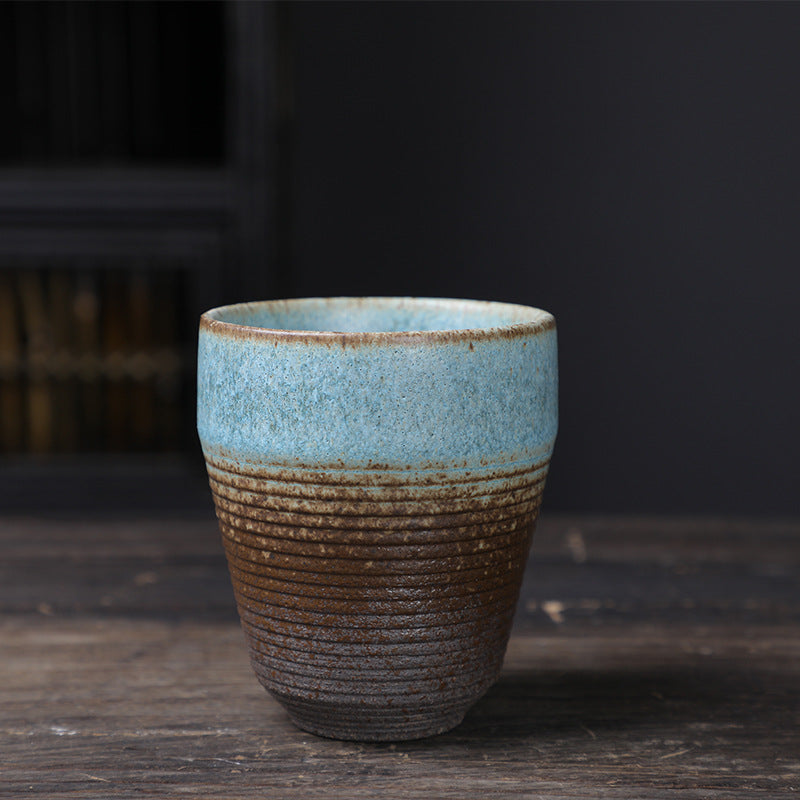 Coarse Pottery Tea Cup Creative Tea Cup Japanese Style Tea Cup Cross-Border Supply Retro Ceramic Master Cup Kung Fu Small Tea Bowl