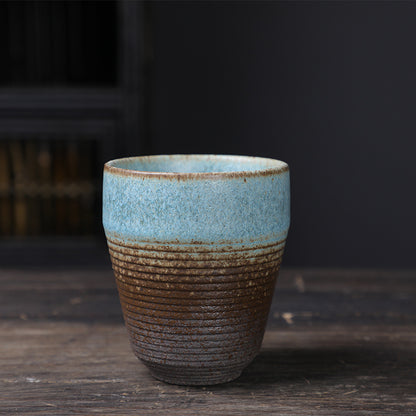 Coarse Pottery Tea Cup Creative Tea Cup Japanese Style Tea Cup Cross-Border Supply Retro Ceramic Master Cup Kung Fu Small Tea Bowl