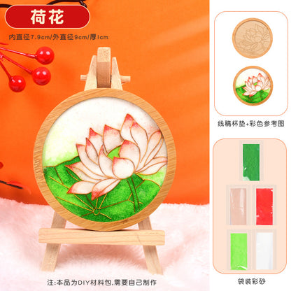 Cloisonné Enamel diy Material Kit Cloisonné Coaster Chinese Style Handmade Team Building Warm-Up Activity Manufacturer Wholesale