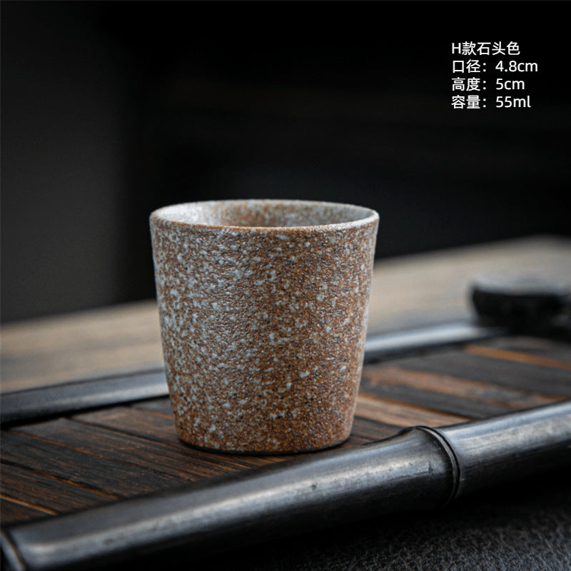 Coarse Pottery Tea Cup Creative Tea Cup Japanese Style Tea Cup Cross-Border Supply Retro Ceramic Master Cup Kung Fu Small Tea Bowl