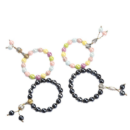 Fragrant Gray Porcelain Bracelet Boutique Men's and Women's Ceramic Bracelet Classic Duobao Macaron Fragrant Gray Colored Glaze Bracelet Get Goods