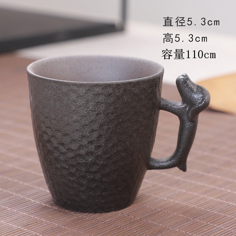 Coarse Pottery Tea Cup Creative Tea Cup Japanese Style Tea Cup Cross-Border Supply Retro Ceramic Master Cup Kung Fu Small Tea Bowl
