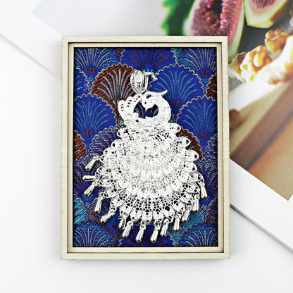 Guizhou Miao Ethnic Cultural Creative Refrigerator Magnet Dai Embroidery Cloth Large and Small Frame Three-Dimensional Phoenix Looking Back Guizhou Tourist Souvenir