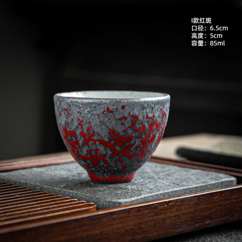 Coarse Pottery Tea Cup Creative Tea Cup Japanese Style Tea Cup Cross-Border Supply Retro Ceramic Master Cup Kung Fu Small Tea Bowl