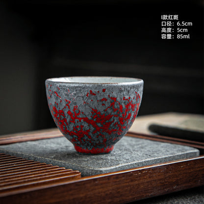 Coarse Pottery Tea Cup Creative Tea Cup Japanese Style Tea Cup Cross-Border Supply Retro Ceramic Master Cup Kung Fu Small Tea Bowl