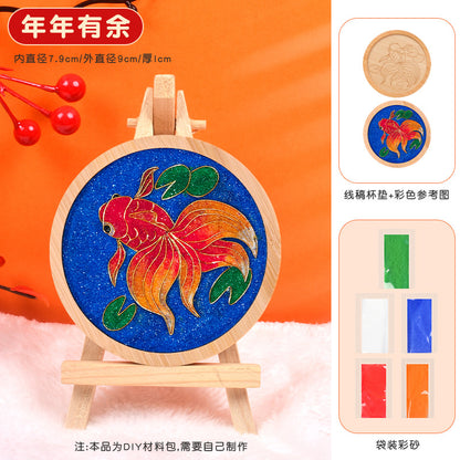 Cloisonné Enamel diy Material Kit Cloisonné Coaster Chinese Style Handmade Team Building Warm-Up Activity Manufacturer Wholesale