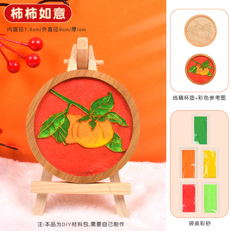 Cloisonné Enamel diy Material Kit Cloisonné Coaster Chinese Style Handmade Team Building Warm-Up Activity Manufacturer Wholesale