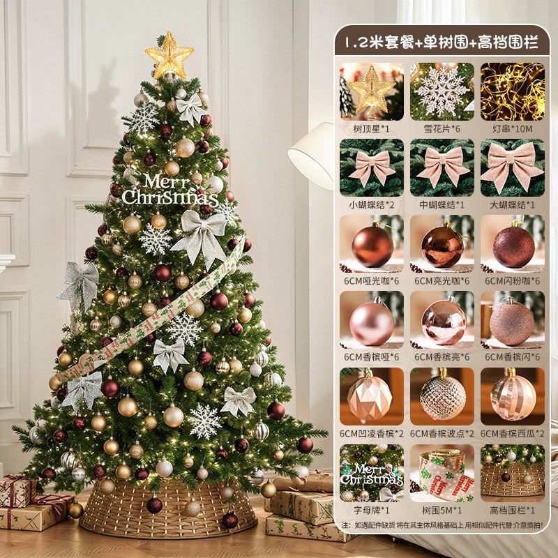 2025New Christmas Tree Dense Home Large Package High-End Christmas Decoration Mall Scene Setup