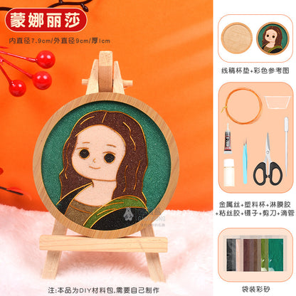 Cloisonné Enamel diy Material Kit Cloisonné Coaster Chinese Style Handmade Team Building Warm-Up Activity Manufacturer Wholesale