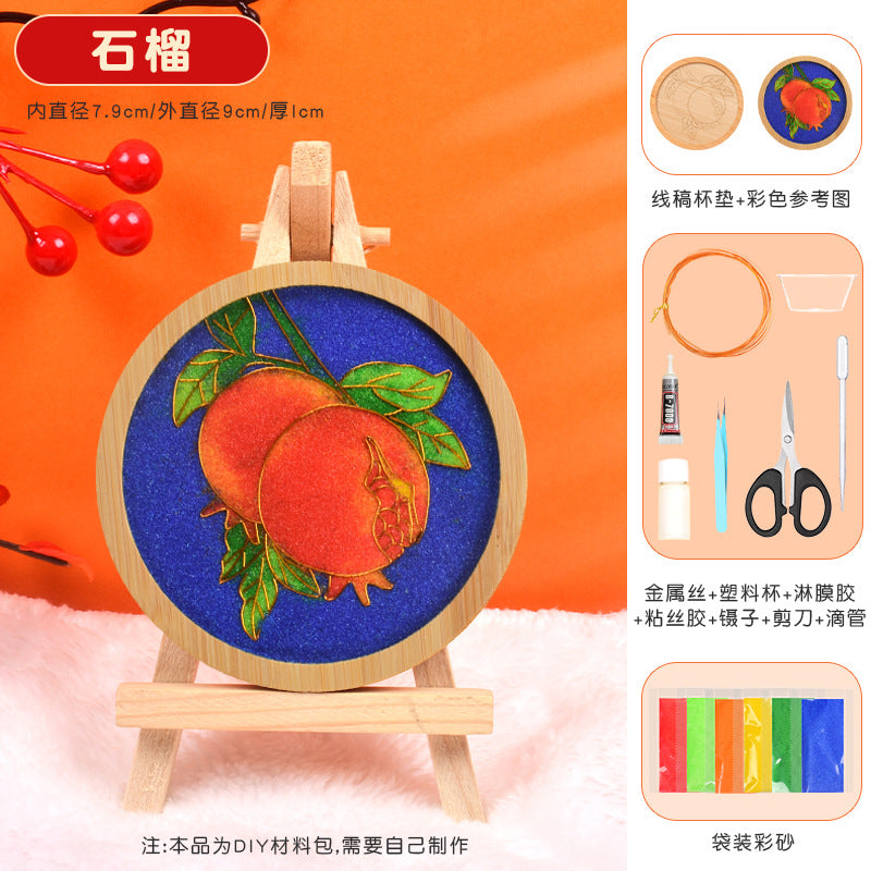 Cloisonné Enamel diy Material Kit Cloisonné Coaster Chinese Style Handmade Team Building Warm-Up Activity Manufacturer Wholesale