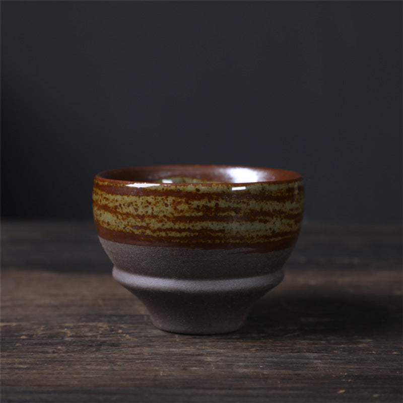 Coarse Pottery Tea Cup Creative Tea Cup Japanese Style Tea Cup Cross-Border Supply Retro Ceramic Master Cup Kung Fu Small Tea Bowl