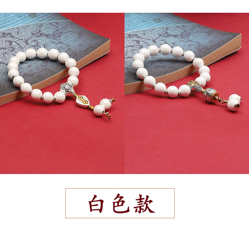 Fragrant Gray Porcelain Bracelet Boutique Men's and Women's Ceramic Bracelet Classic Duobao Macaron Fragrant Gray Colored Glaze Bracelet Get Goods
