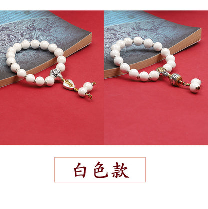 Fragrant Gray Porcelain Bracelet Boutique Men's and Women's Ceramic Bracelet Classic Duobao Macaron Fragrant Gray Colored Glaze Bracelet Get Goods