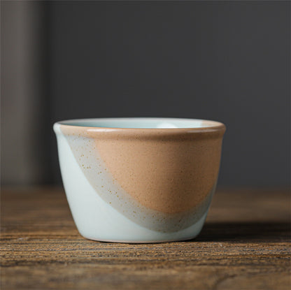 Coarse Pottery Tea Cup Creative Tea Cup Japanese Style Tea Cup Cross-Border Supply Retro Ceramic Master Cup Kung Fu Small Tea Bowl