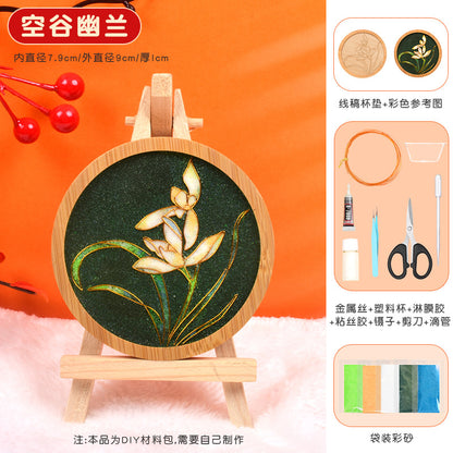 Cloisonné Enamel diy Material Kit Cloisonné Coaster Chinese Style Handmade Team Building Warm-Up Activity Manufacturer Wholesale
