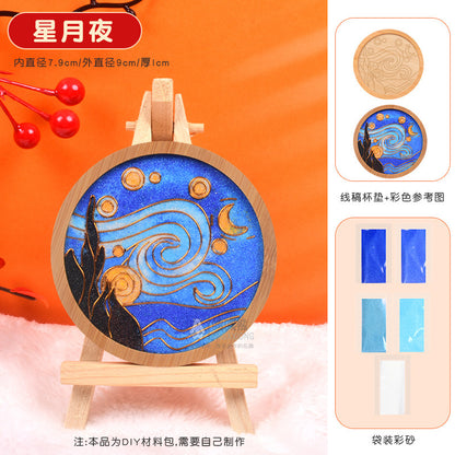 Cloisonné Enamel diy Material Kit Cloisonné Coaster Chinese Style Handmade Team Building Warm-Up Activity Manufacturer Wholesale