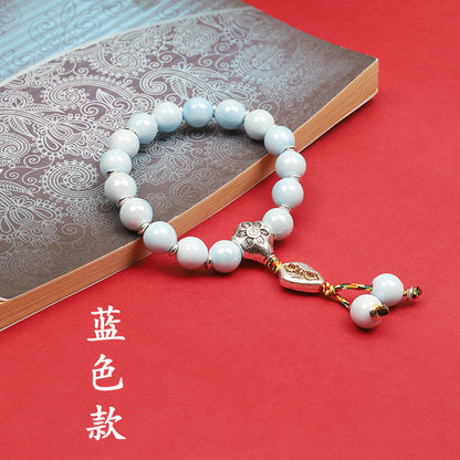 Fragrant Gray Porcelain Bracelet Boutique Men's and Women's Ceramic Bracelet Classic Duobao Macaron Fragrant Gray Colored Glaze Bracelet Get Goods