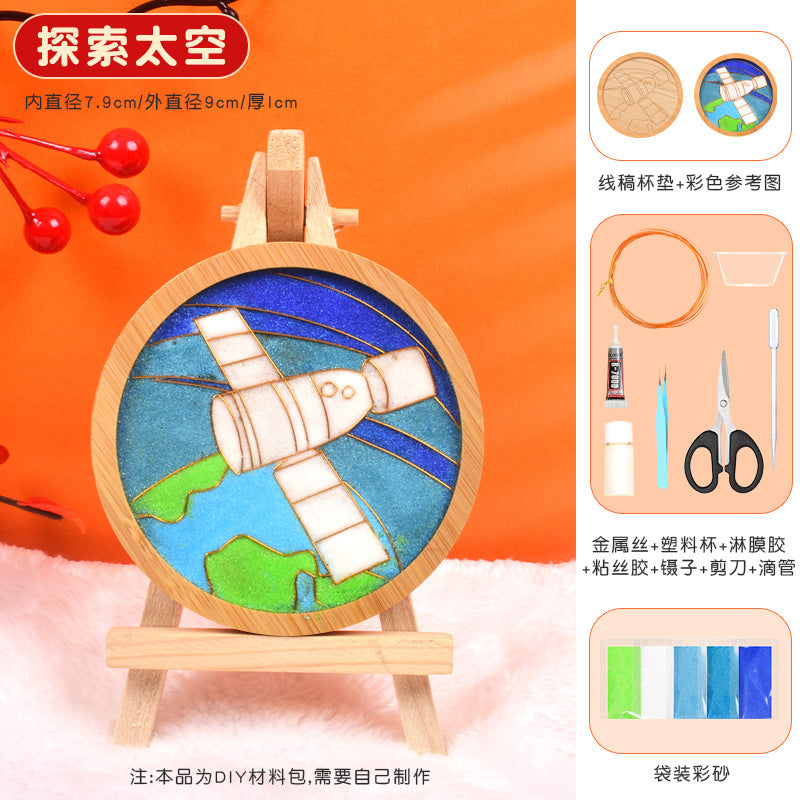 Cloisonné Enamel diy Material Kit Cloisonné Coaster Chinese Style Handmade Team Building Warm-Up Activity Manufacturer Wholesale