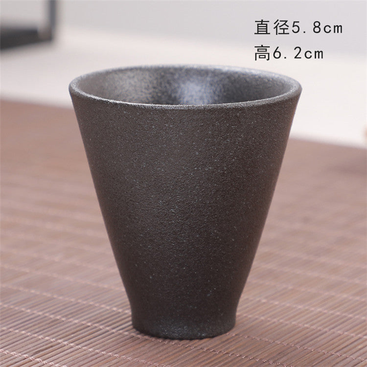 Coarse Pottery Tea Cup Creative Tea Cup Japanese Style Tea Cup Cross-Border Supply Retro Ceramic Master Cup Kung Fu Small Tea Bowl