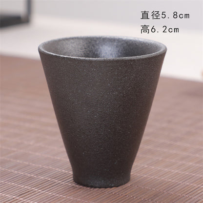 Coarse Pottery Tea Cup Creative Tea Cup Japanese Style Tea Cup Cross-Border Supply Retro Ceramic Master Cup Kung Fu Small Tea Bowl