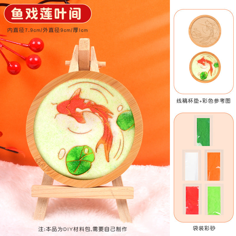 Cloisonné Enamel diy Material Kit Cloisonné Coaster Chinese Style Handmade Team Building Warm-Up Activity Manufacturer Wholesale