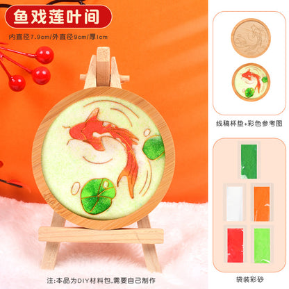 Cloisonné Enamel diy Material Kit Cloisonné Coaster Chinese Style Handmade Team Building Warm-Up Activity Manufacturer Wholesale