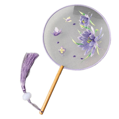 Traditional Fan Suzhou Double-Sided Embroidery Round Fan Dance Special Chinese Style Hanfu Cheongsam Classical Round Fan Summer Fan