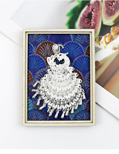 Guizhou Miao Ethnic Cultural Creative Refrigerator Magnet Dai Embroidery Cloth Large and Small Frame Three-Dimensional Phoenix Looking Back Guizhou Tourist Souvenir