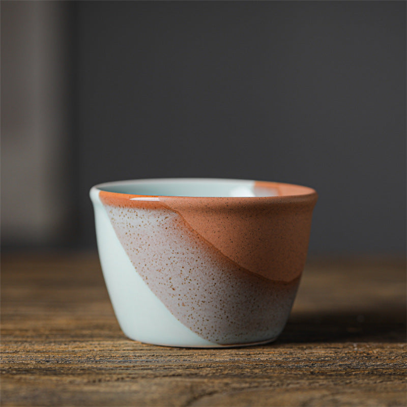 Coarse Pottery Tea Cup Creative Tea Cup Japanese Style Tea Cup Cross-Border Supply Retro Ceramic Master Cup Kung Fu Small Tea Bowl