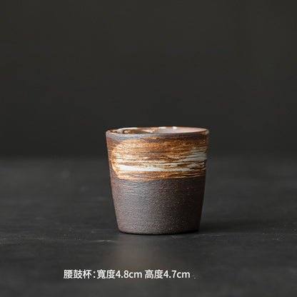 Coarse Pottery Tea Cup Creative Tea Cup Japanese Style Tea Cup Cross-Border Supply Retro Ceramic Master Cup Kung Fu Small Tea Bowl