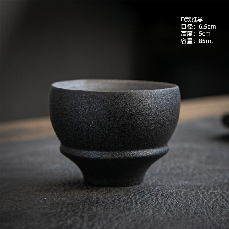 Coarse Pottery Tea Cup Creative Tea Cup Japanese Style Tea Cup Cross-Border Supply Retro Ceramic Master Cup Kung Fu Small Tea Bowl