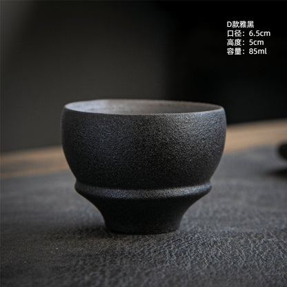 Coarse Pottery Tea Cup Creative Tea Cup Japanese Style Tea Cup Cross-Border Supply Retro Ceramic Master Cup Kung Fu Small Tea Bowl