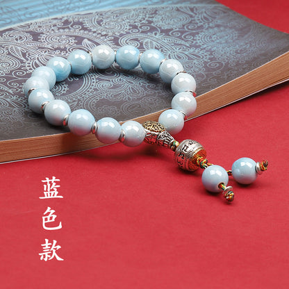 Fragrant Gray Porcelain Bracelet Boutique Men's and Women's Ceramic Bracelet Classic Duobao Macaron Fragrant Gray Colored Glaze Bracelet Get Goods
