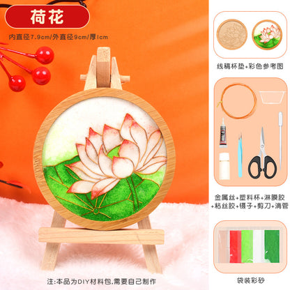 Cloisonné Enamel diy Material Kit Cloisonné Coaster Chinese Style Handmade Team Building Warm-Up Activity Manufacturer Wholesale