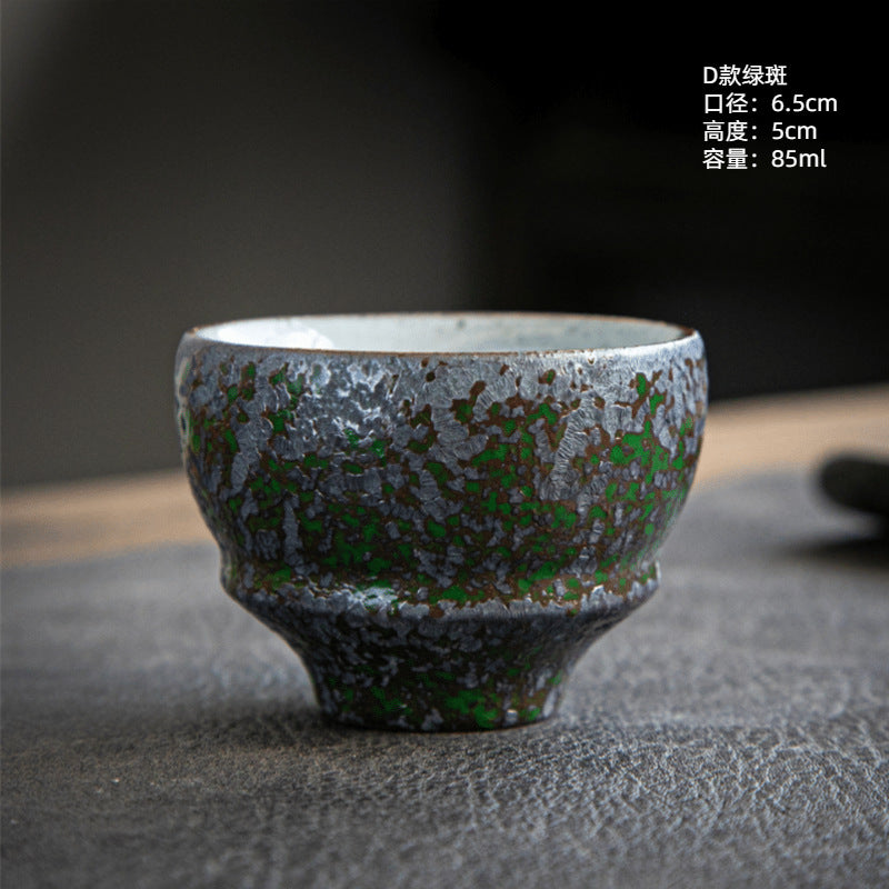 Coarse Pottery Tea Cup Creative Tea Cup Japanese Style Tea Cup Cross-Border Supply Retro Ceramic Master Cup Kung Fu Small Tea Bowl